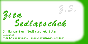 zita sedlatschek business card